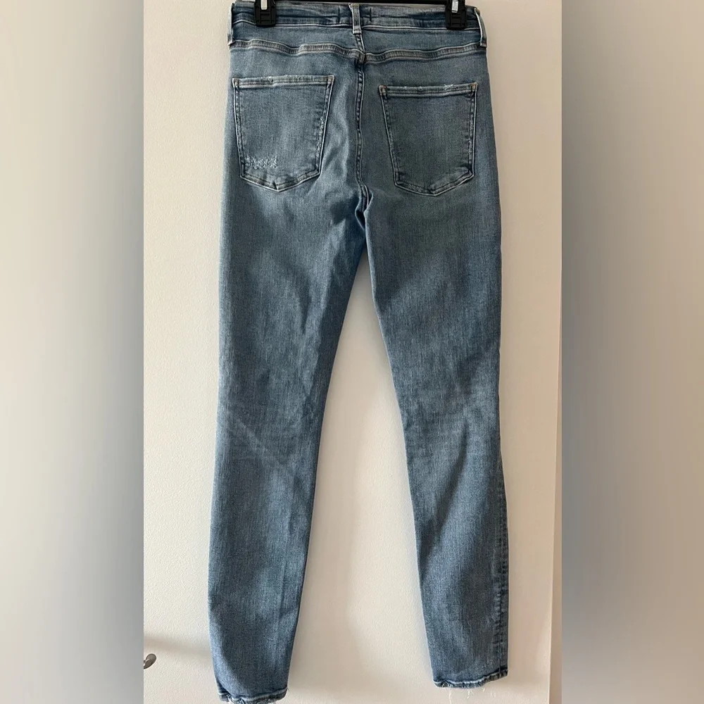 AGOLDE Sophie High Rise Medium Light Wash Distressed Skinny Jeans
